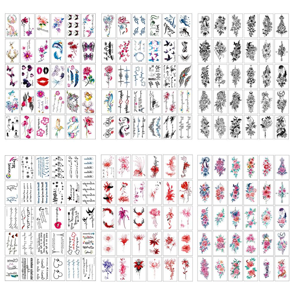 Стойкие Водостойкие Цветные Рисованные Татуировки Наклейки Временные Татуировки Поддельные Тату Наклейки для Тела