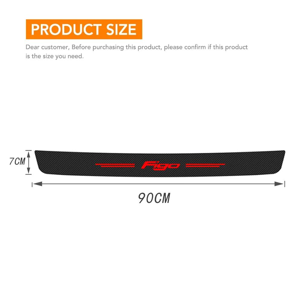 Car Rear Bumper Guard Protector Sticker For Ford Figo Emblem Carbon Fiber Front Door Sill Threshold Cover Auto Accessories