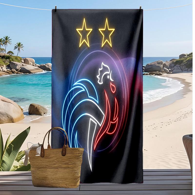 Пляжное полотенце с принтом France Football, быстросохнущее, супервпитывающее, мягкое банное полотенце для плавания, пляжа, путешествий, сувенир, подарок