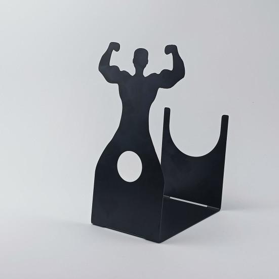 Muscular Man Wine Bottle Holder Black Metal Wine Display Stand Countertop Freestanding Wine Storage Rack Funny Adult Tabletop Centerpiece