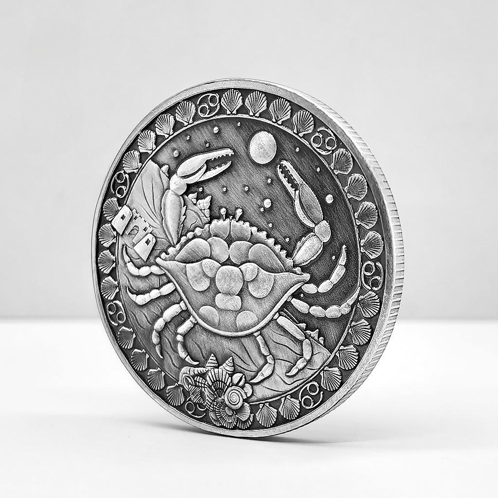 Серебряные монеты со знаками зодиака, Двенадцать знаков зодиака, Креативные монеты, Козерог, Лев, Дева, Металлические подарки