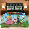 Super Mario Pattern Bedding Quilt Set Quilt Cover Pillowcase Home Birthday Gift(1 * duvet cover + 2 * pillowcase, without core)
