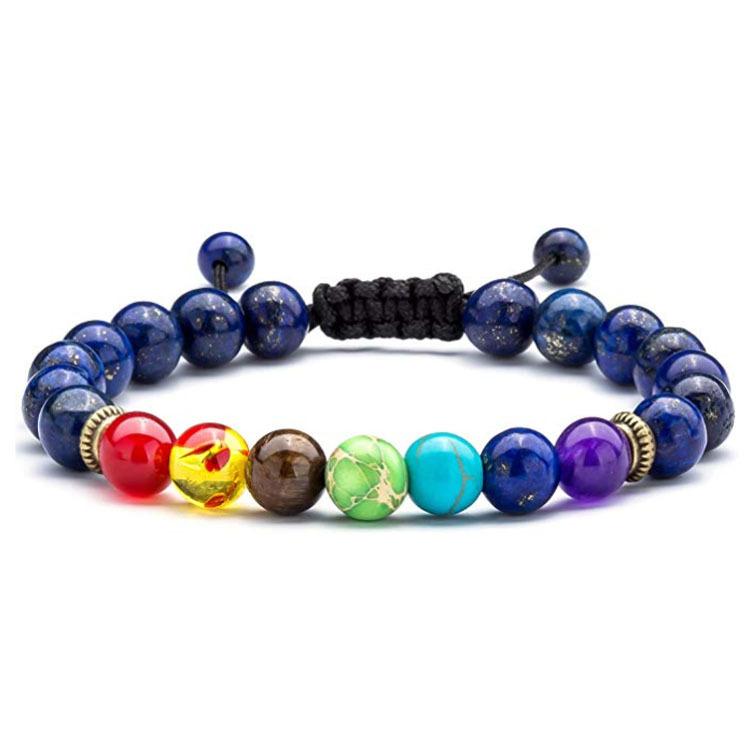 1 Pc Personalized Fashion Men's Non Fading Tiger Eye Woven Yoga Wheel Bead Bracelet Ornaments