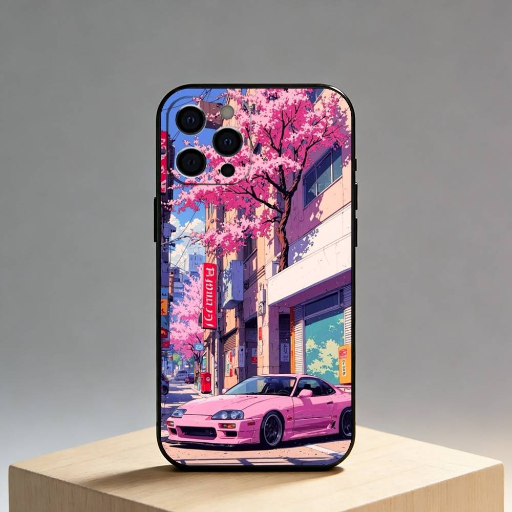 Эпоха Сёва в Японии Чехол для телефона для iPhone17,16,15,14,13,12 Plus,Max Мягкий Силиконовый Черный Чехол