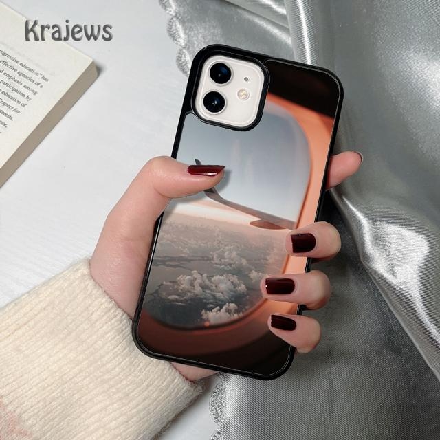 Krajews Airplane Plane Travel soft Phone Case Cover For iPhone 17 Air 16 15 14 plus 12 13 pro max coque Fundas