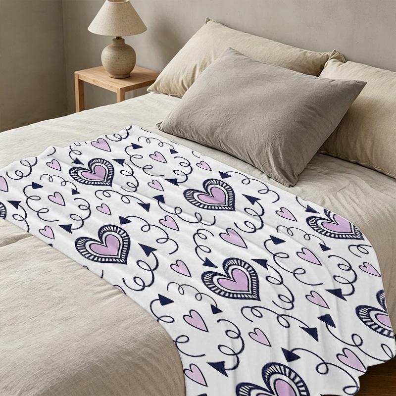 Flannel Fleece Throw Blanket High-Density Soft Cozy Warm, Ideal for Home & Car, Perfect Valentine's Day Gift