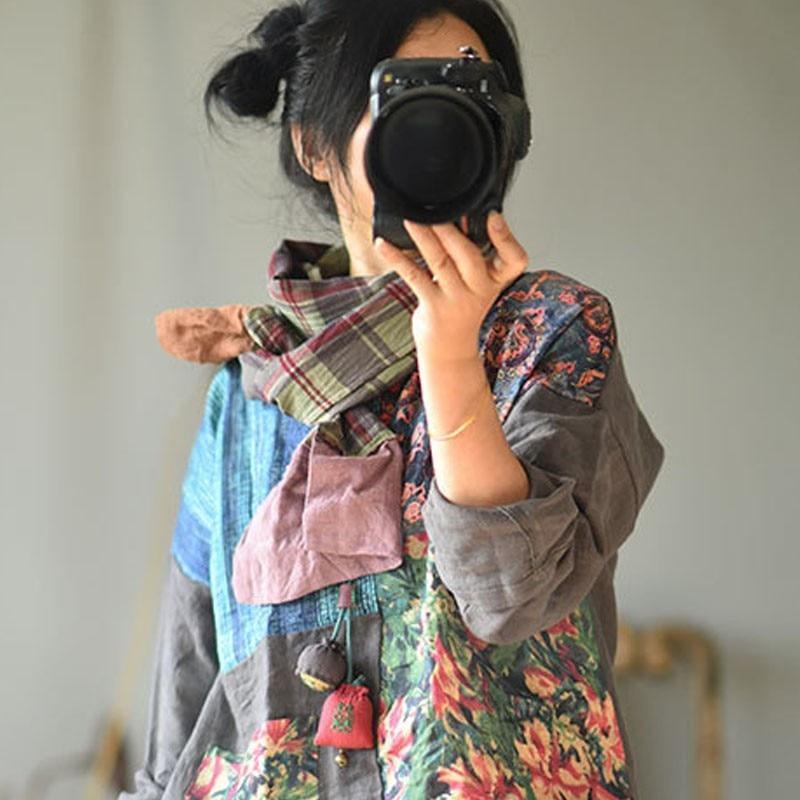 Johnature Осенне-зимний хлопковый льняной удобный женский теплый длинный модный шарф