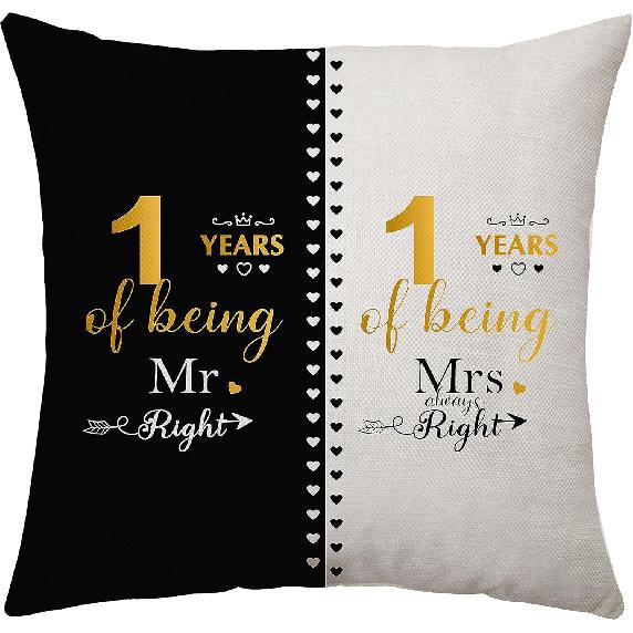 3rd Anniversary Throw Pillow Cover Gifts for 3 Years of Marriage Couples Valentines Day Gifts for Her Him Husband Wife 3rd Wedding Anniversary