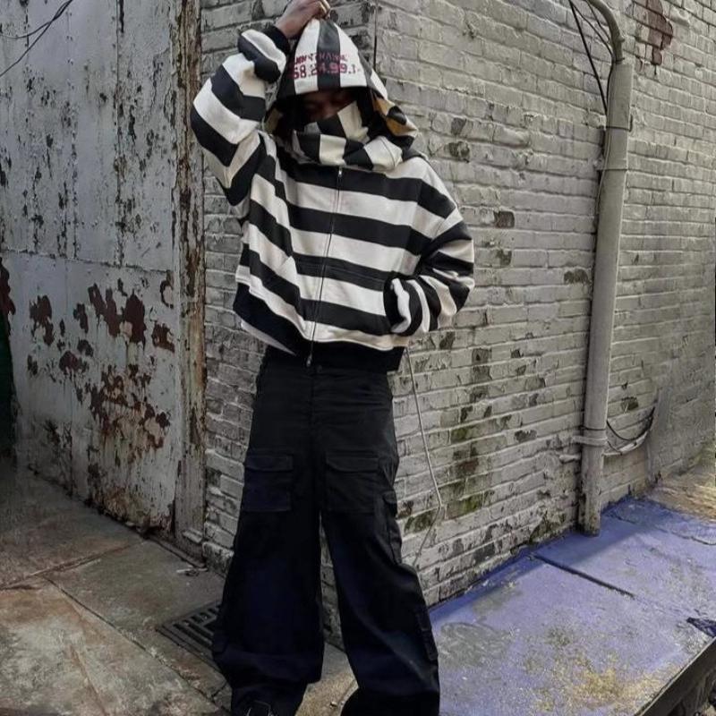 Осенне-зимний уличный хип-хоп тренд двухслойная шапка принт мужская и женская толстовка с капюшоном