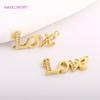 Модный кулон-буква LOVE для изготовления бижутерии, Позолоченный 14K, Вставной цирконий, Соединители-буквы, Детали для самостоятельного изготовления ожерелий