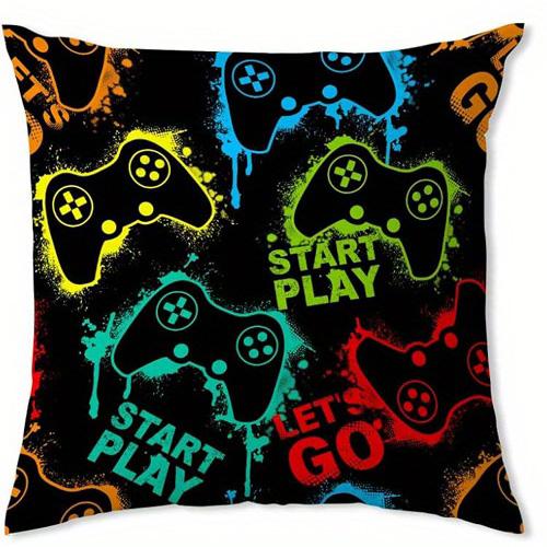 Home Decor Colorful Game Controllers Fun Gaming Throw Pillow Pattern Cushion Cover Suitable for Sofa Bedroom Car Pillow Cover