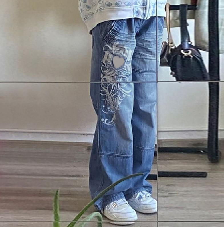 Women's European & American Street Style Low-Waist Distressed Multi-Color Loose Fit Jeans