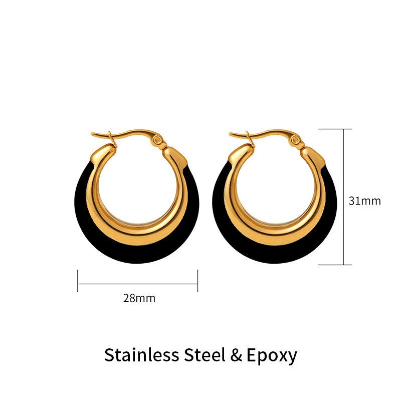 Ретро Эпоксидные Серьги-Кольца с Эмалью: Модный, Высококлассный и Универсальный