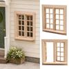 16 Grids Dollhouse Window Model Wooden Square Windows Model Miniature House Decor  For DIY Toys