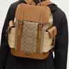 Coach Hudson 30 Classic Monogram Color Block Backpack Men backpack Light-Saddle-Brown CR335-QBMYC