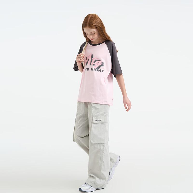 Montagut Girls' Summer Color-Block Raglan Sleeve Printed T-Shirt