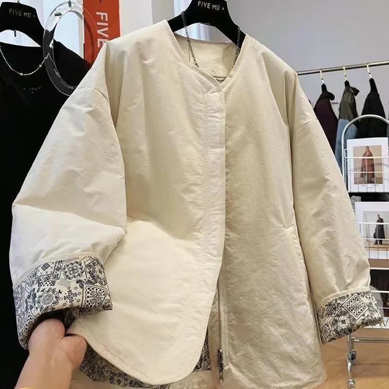 Coat for Women Cotton Autumn Winter Thickened Casual Oversize Double Layer Windbreaker Waterproof Jacket