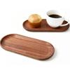 Oval/Rectangle Walnut Wooden Tray Solid Wood Plate TrayRectangular Dinner Plate  for Kitchen