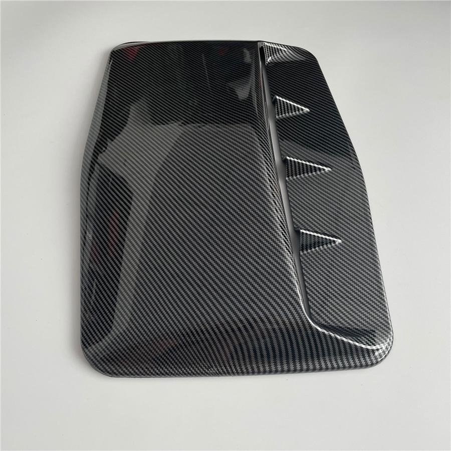 Carbon Fiber Look ABS Car Air Flow Intake Hood Shark Fins Scoop Vent Bonnet Decorative Cover Universal