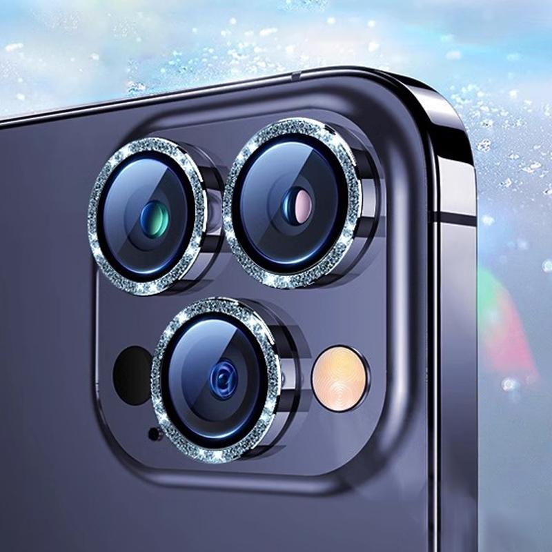 Роскошное защитное стекло для объектива камеры Diamond для iPhone 16 15 14 Plus 13 12 Mini 11 Pro Max, цветная металлическая защитная пленка для объектива