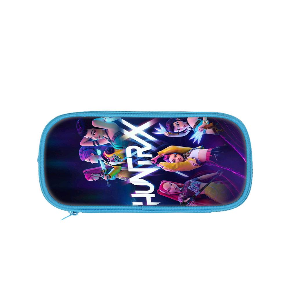 Студенческий синий двухслойный пенал K-pop охота на ведьм женская группа студенческий органайзер для хранения канцелярских товаров сумка для карандашей