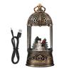 Holiday Party Supplies Lighted Christmas Snow Ball Lantern with Music Glittering Swirling, Birdcage Design Santa Claus Snowing Water Lantern,