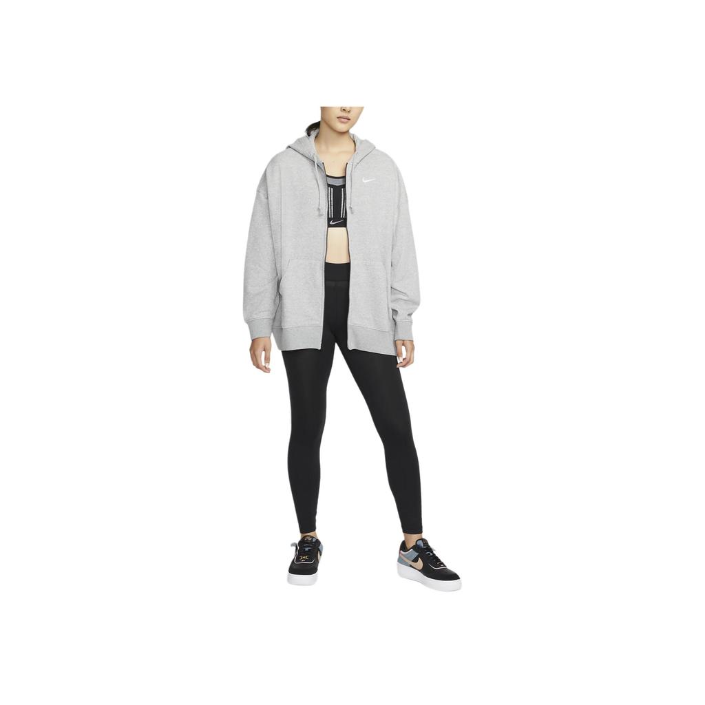 Nike Куртка с капюшоном и длинными рукавами на флисовой подкладке, женские куртки светло-серого цвета DD5635-063