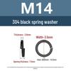 Yigu 304 Stainless Steel Black Spring Washer - Thickened Split Design for Shock Absorption