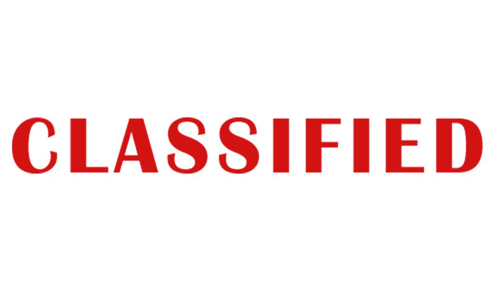 Printtoo Classified Self Inking Rubber Stamp Pre-Inked Office Stamp- Home Office Business Stationery, Black- 42 X 9