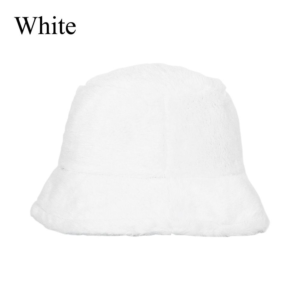 Faux Fur Bucket Hat Soft Flat Top Cap Gift Fisherman's Cap Women Lady