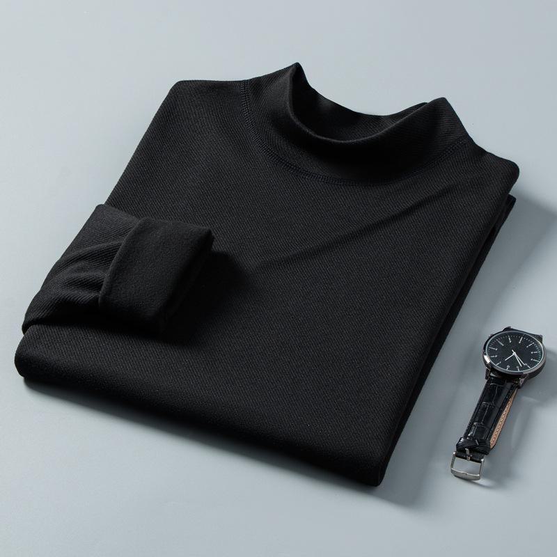 Men's and Women's Thermal Half Turtleneck Long-Sleeve Top - Korean Style White Base Layer for Autumn/Winter.