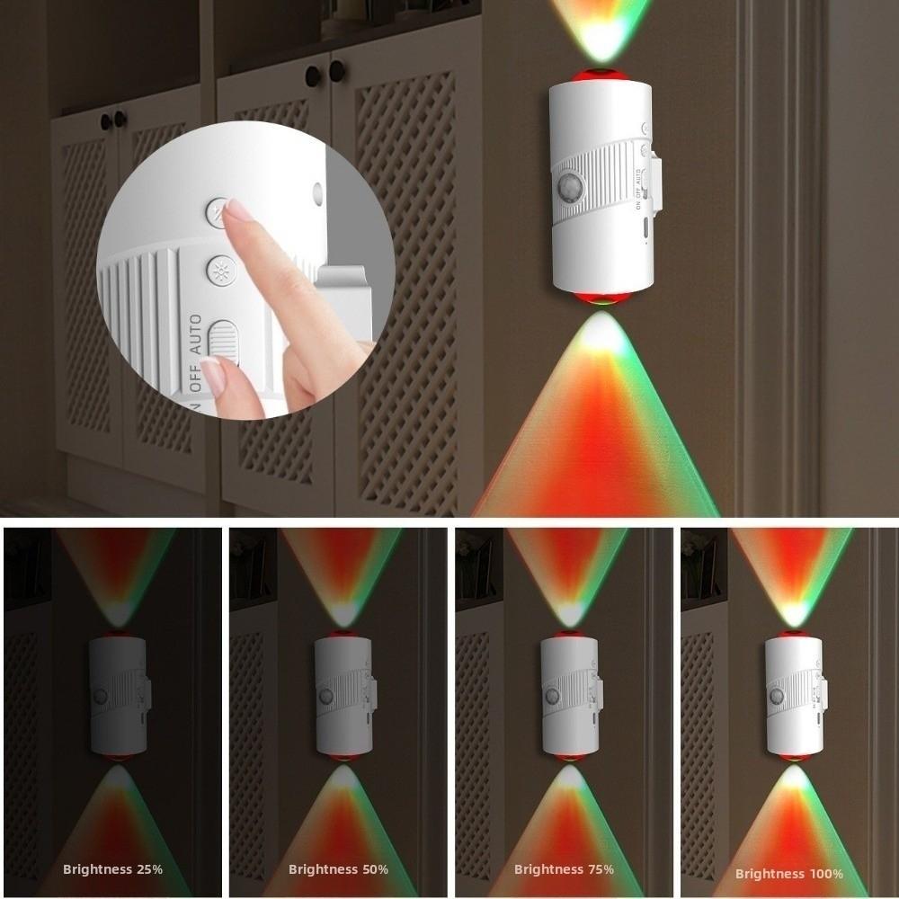 Colorful Gradient Motion Sensor Night Light Rechargeable RGB Gradient Wall Lamp  Hallways