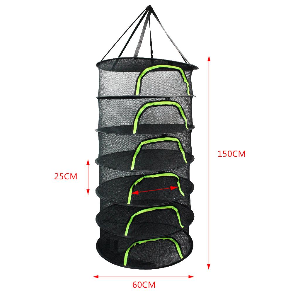 Folding Dry Rack 6 Layers Drying Net For Herbs Hanging Basket Dryer Bag Mesh Herb Drying Net For Flowers Buds Plants Organizer