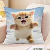 Couple Cat Print Decorative Pillowcase Bedroom Living Room Square Cushion Pillowcase