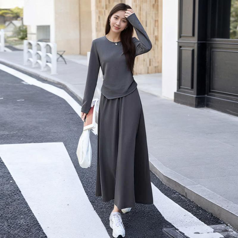 Early Autumn Long-sleeved French Leisure Suit Skirt Women's New Waist Slimming Luxury Two-piece Suit.