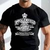 Ретро Винтаж Классический Мотоцикл Royal Enfield Логотип с Пистолетом Премиум Футболка для Байкера Хлопок Круглый Вырез Короткий Рукав Повседневная Футболка