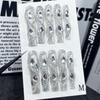 Ручная работа Носимые накладные ногти Длинные в виде трубочки Дизайн Блестящее Звездное небо Женский Размер S M L