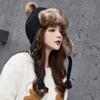 Solid Color Ear Protection Hat Children's Winter Wool Hat Korean Version Shows a Small Face Thickened Cycling Hat Ear Protection Knitted Hat Keep Warm