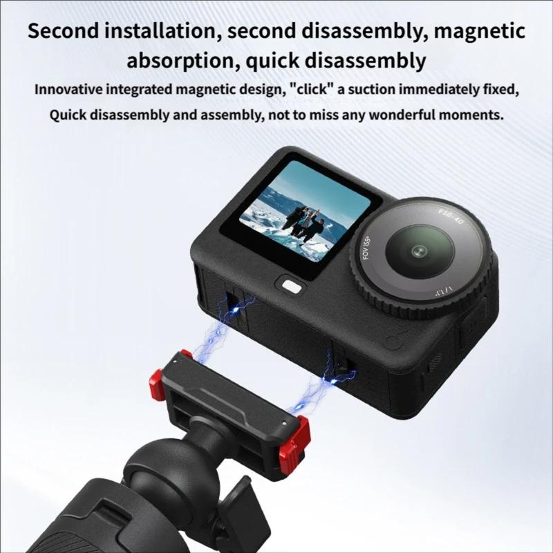 Магнитная штативная стойка с быстрым отсоединением и шаровой головкой 360 градусов для экшн-камер, компактная и портативная