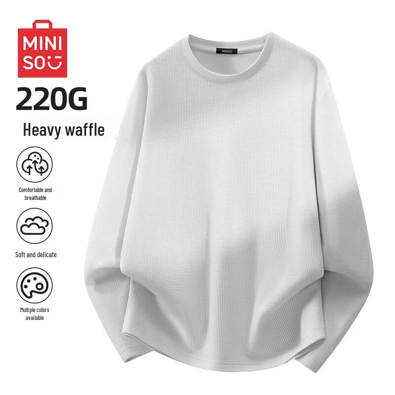 MINISO Мужская вафельная футболка с длинным рукавом