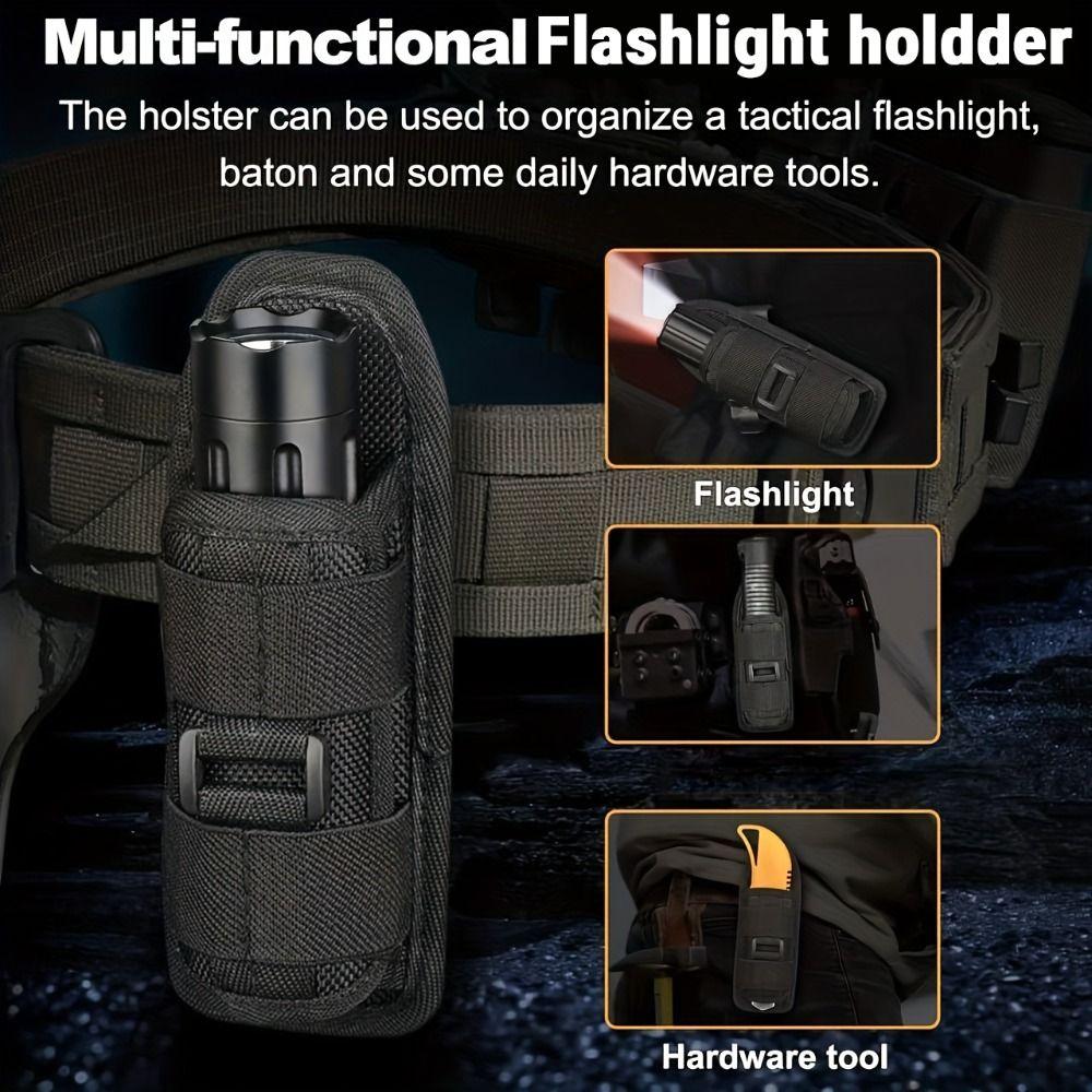 360 Degree Rotatable Flashlight Holder Pouch Durable Torch Case Flashlight Bag Outdoor Activities