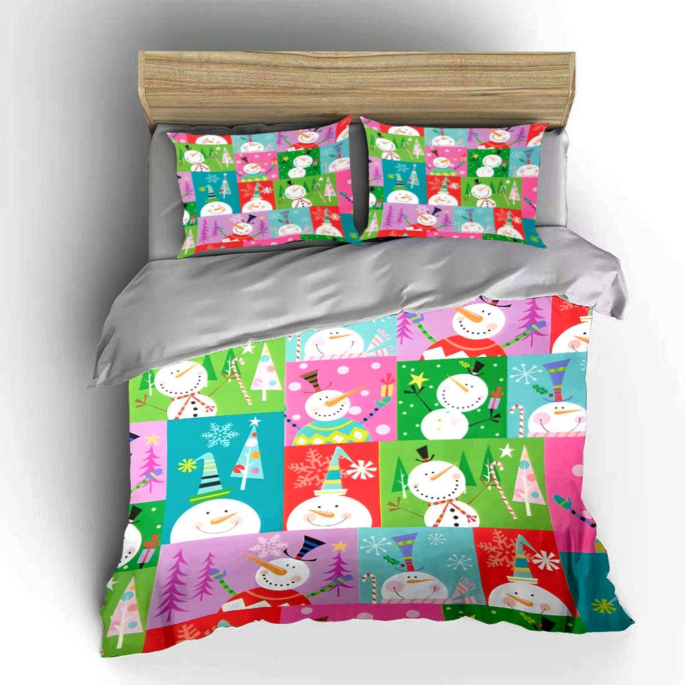 Cartoon Bears Winter Pattern Bedding Duvet Cover Set Duvet Cover Pillowcases (1*Duvet Cover 2*Pillowcases, without duvet insert)