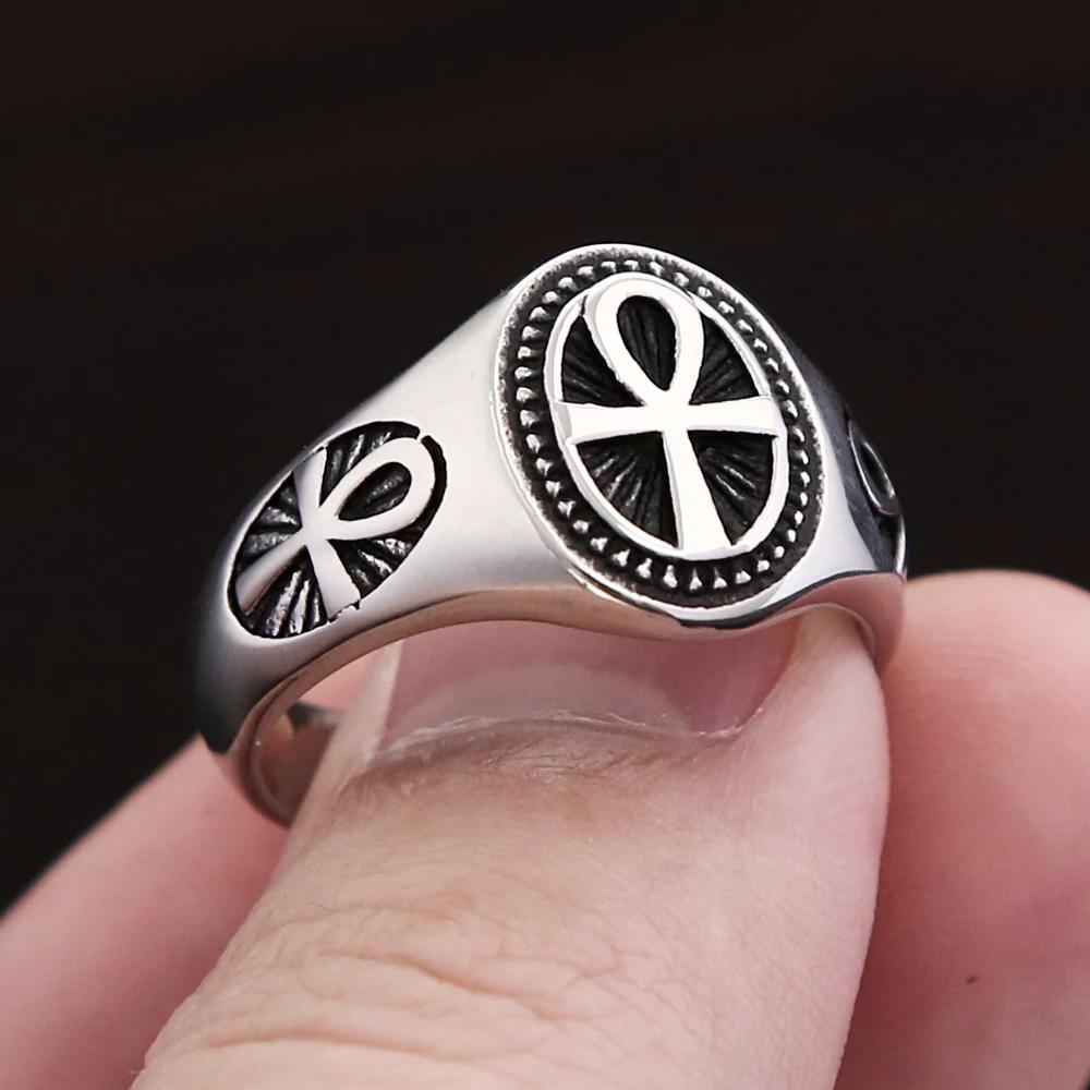Ring Ancient Egypt Egyptian Ankh Eternal Life Cross Key Life Amulet Talisman Protect Health Jewelry Charming Accessories