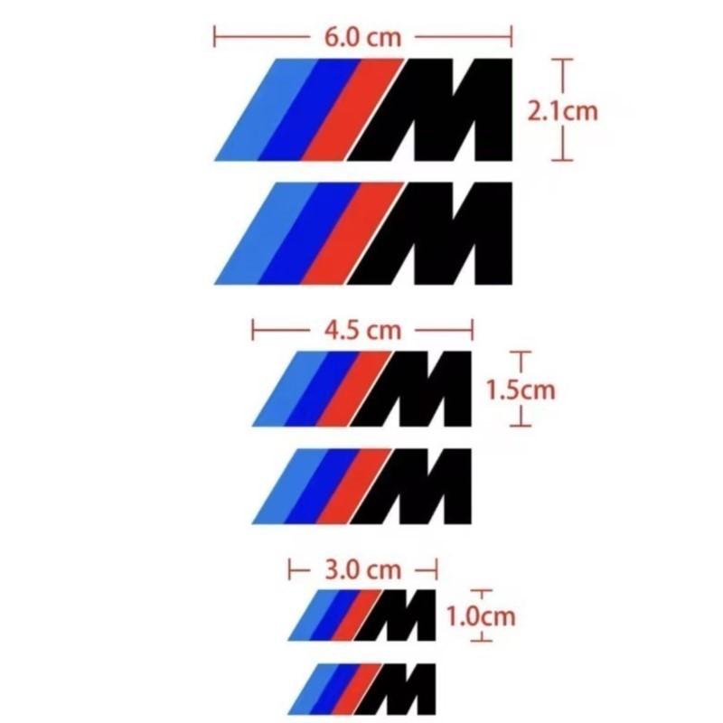 FA3-6pc PVC Caliper Car Sticker Wheel Hub M Logo Black White Sticker For BMW G01 G02 F22 F23 E46 E93 E39 G26 F01 F02 F06 G32 G20 G29