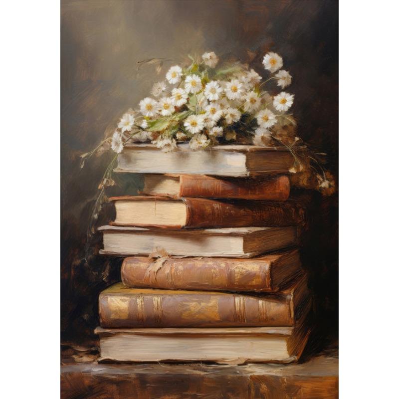 Весенний и Пасхальный Постер Весеннее Поле Диких Цветов Семейство Кроликов Город Город Пасхальный Кролик Холст Живопись Настенное Искусство Картина Домашний Декор