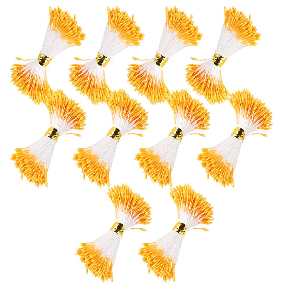 900 шт. искусственные тычинки гипсовые оранжевого цвета двухконечные имитация букета