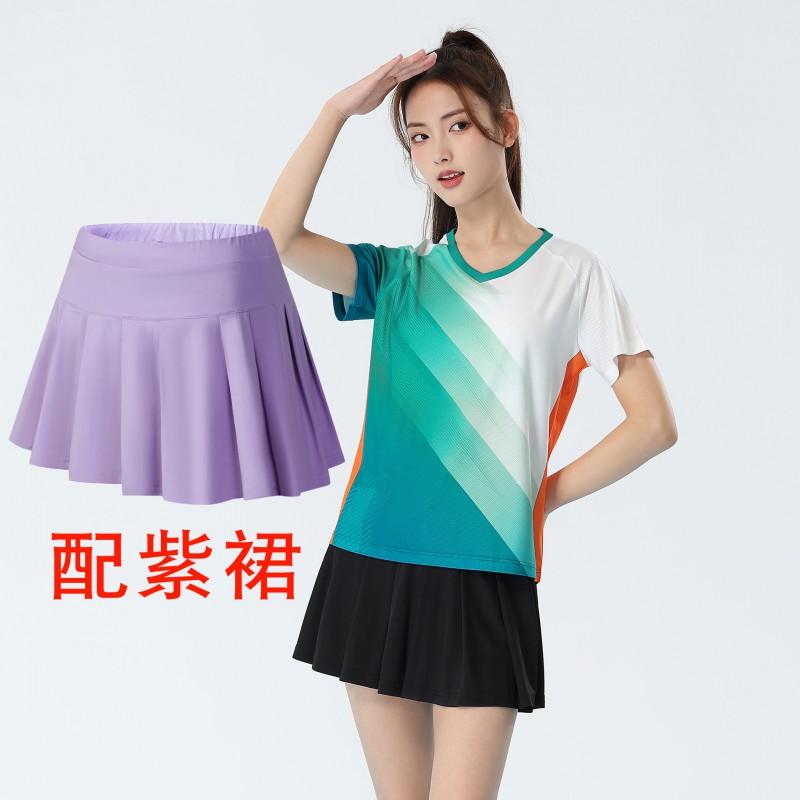 Quick-Dry Breathable Badminton Set Men Women Tennis Ping Pong Sport Shirt Short Sleeve Activewear