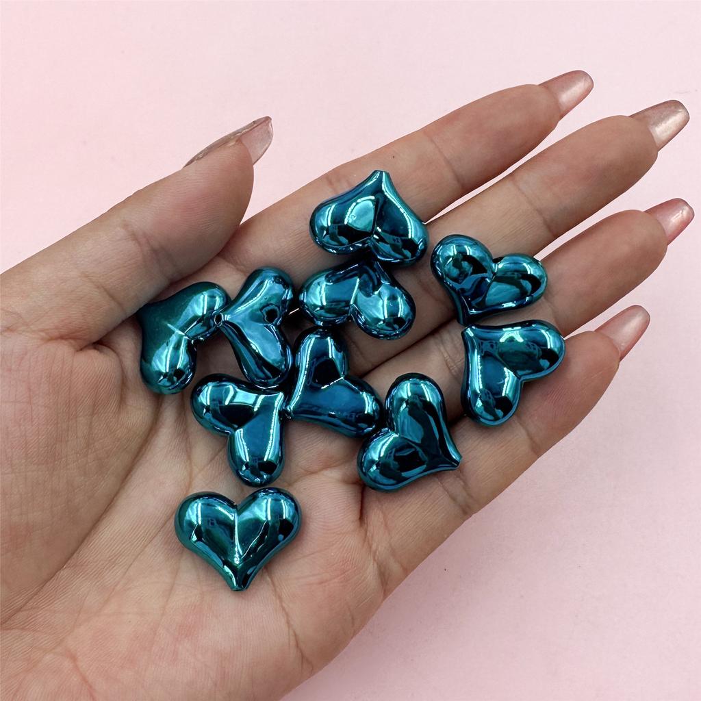 Товары для вечеринки, бусины-разделители 22*16 мм, разноцветные DIY, 10 шт., акриловые бусины в форме сердца, большие аксессуары ручной работы для изготовления ювелирных изделий, свободные
