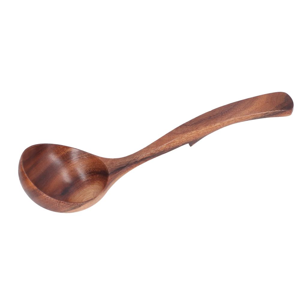 Длинная ручка половник из акации дерева сервировочная ложка для супа кухонная посуда инструмент с натуральной текстурой L