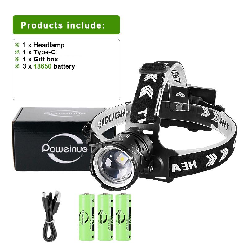 Rechargeable LED Headlamp White Laser Powerful Headlight 3000M Long Shot Hand Lamps High Power Head Flashlight Fishing Lantern